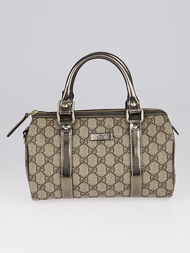 Gucci Beige/Pewter GG Coated Canvas Small Joy Boston Bag