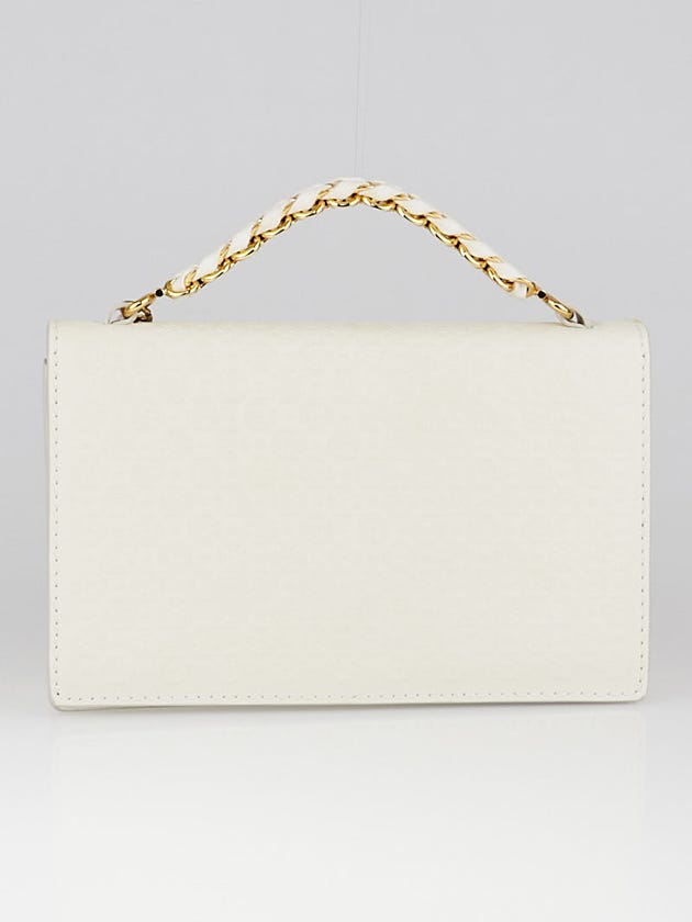 Stella McCartney White Faux Embossed Leather Grace Clutch Bag