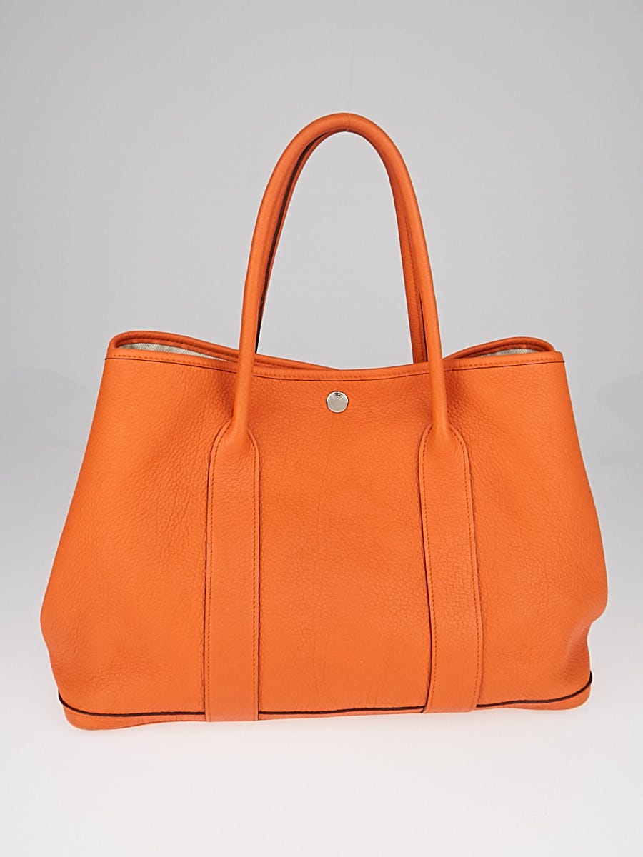 Hermes Garden Party Tote Leather 30 Orange