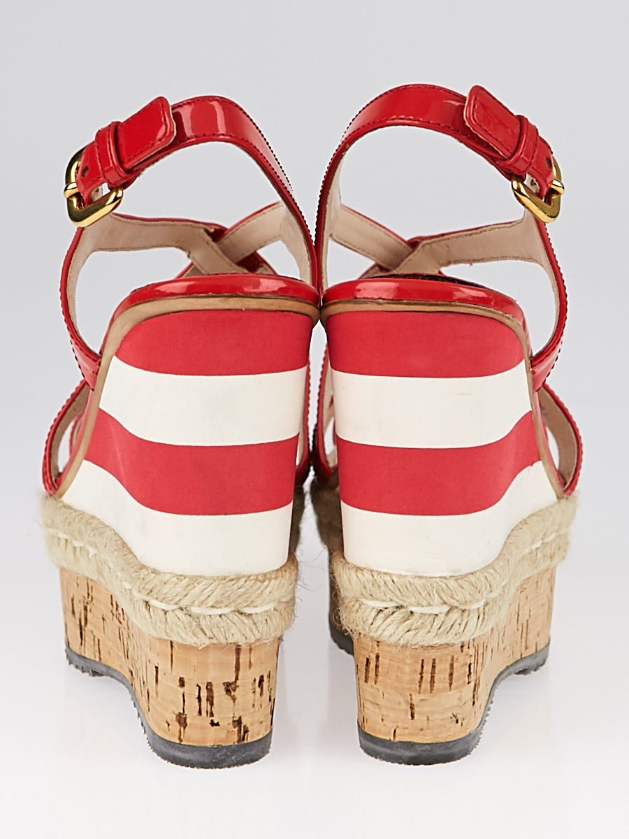 PRADA hotsell Espadrilles with Cork Platform. Red. Size 39