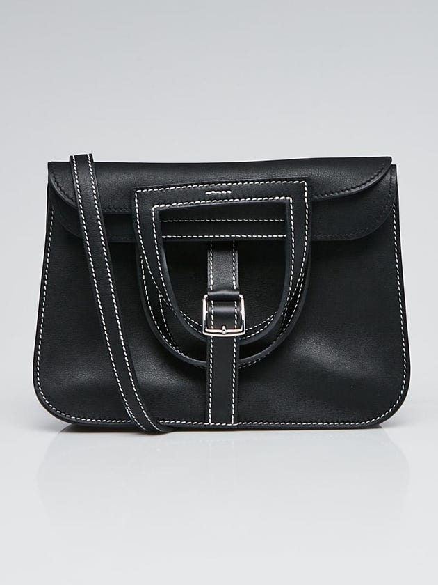Hermes 22cm Black Swift Leather Mini Halzan Bag
