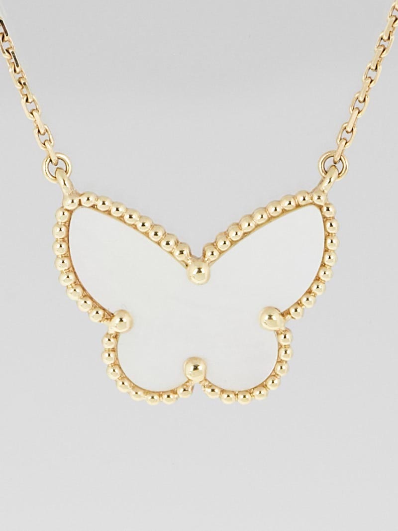 Mother-Of-Pearl CZ Butterfly Necklace – picntell