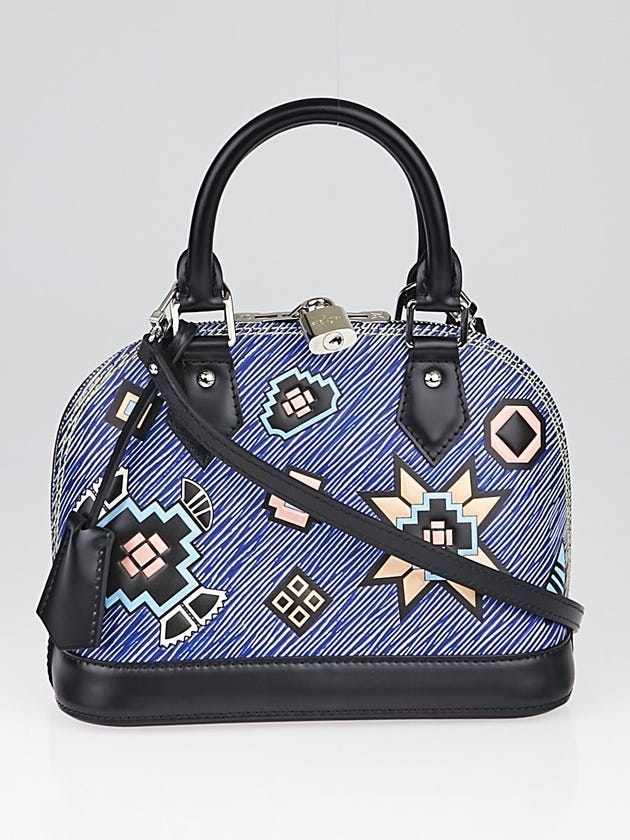 Louis Vuitton Blue Denim Aztec Epi Leather Alma BB Bag