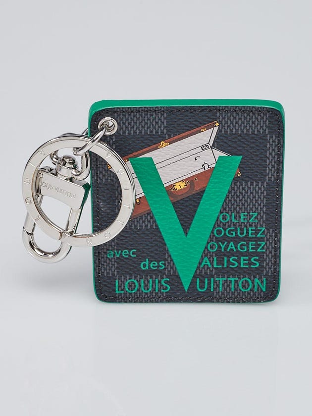 Louis Vuitton Limited Edition Monogram Canvas Illustre Green Trunk Voyages Key Holder and Bag Charm