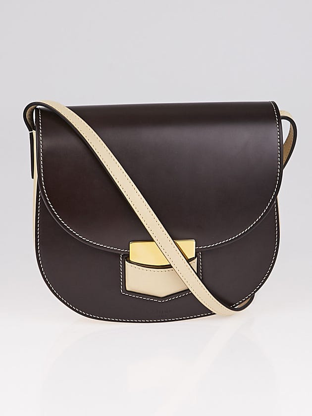 Celine Burgundy/Powder Grained Calfskin Leather Small Trotteur Bag