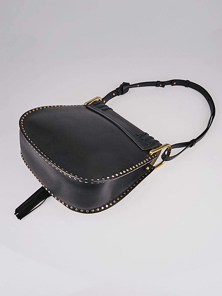 Chloe Black Braided Leather Medium Hudson Bag | Yoogi's Closet
