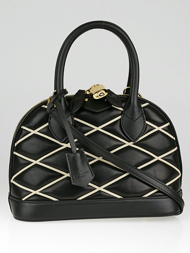 Louis Vuitton Black Lambskin Leather Malletage Alma BB Bag - Yoogi's Closet
