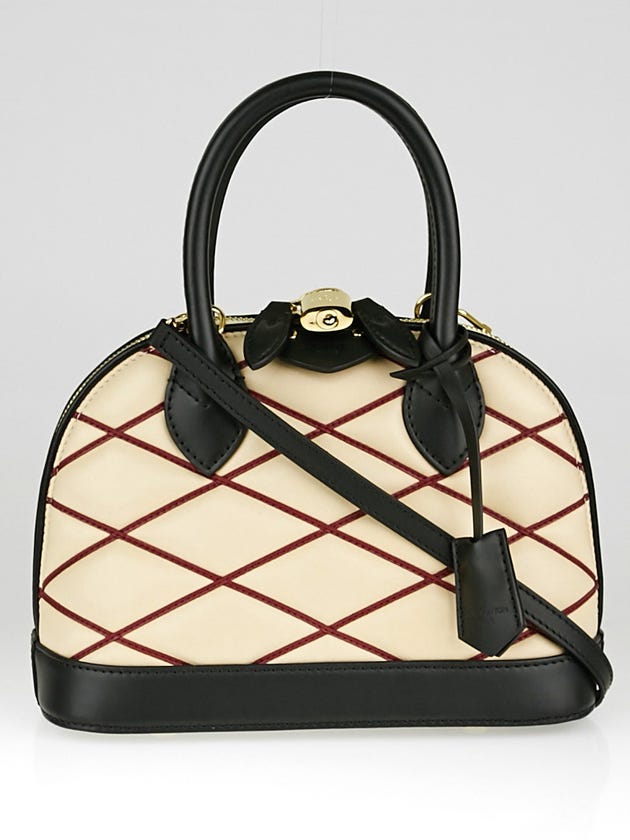 Louis Vuitton Natural/Rouge Lambskin Leather Malletage Alma BB Bag