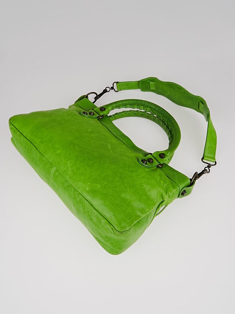 BALENCIAGA シュネフチョカ 830592TZPPS 1993 Balenciaga Apple Green Chevre Leather Motorcycle First Bag