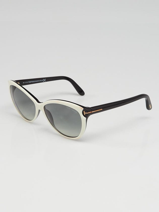 Tom Ford Black/White Telma Soft Cat-Eye Sunglasses- TF325