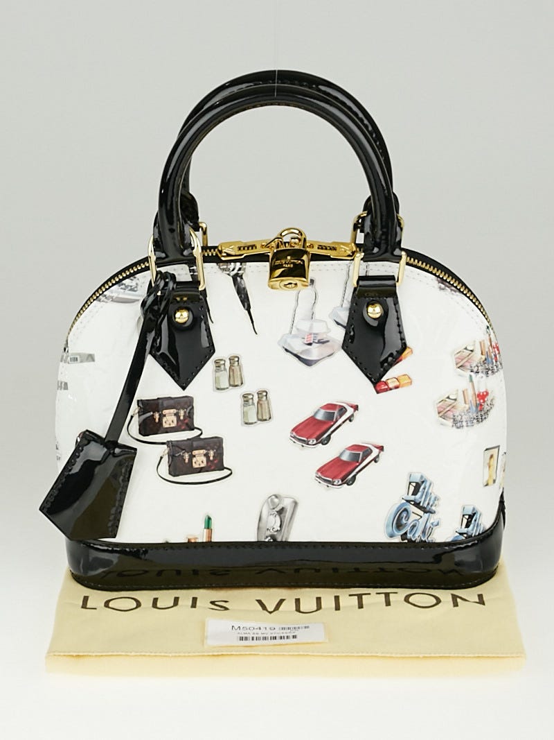 Louis Vuitton White Monogram Vernis and Stickers Alma BB Bag - Yoogi's  Closet