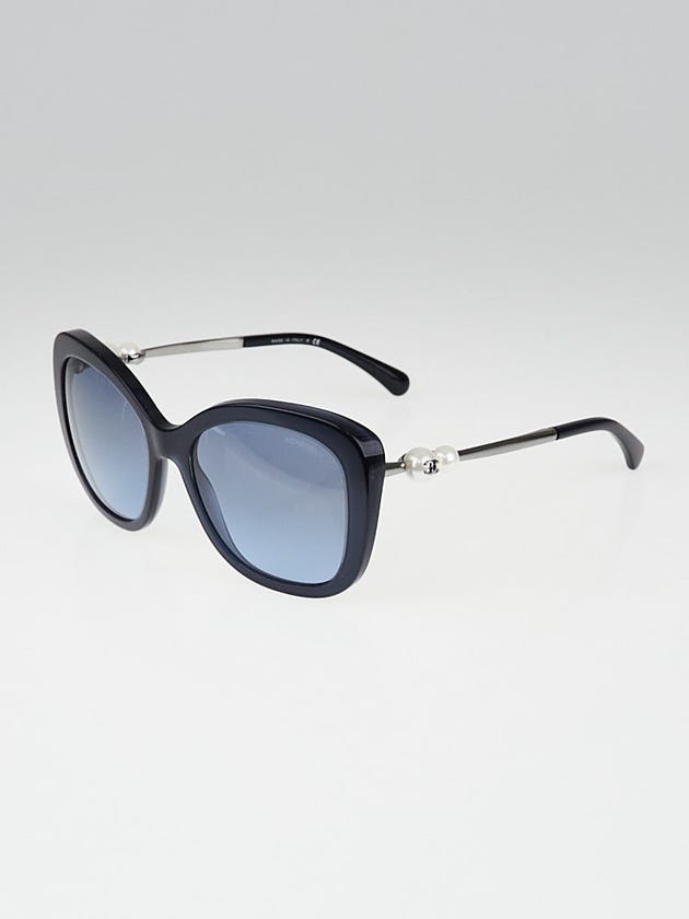 Chanel Black Acetate Oversized Frame Pearl CC Sunglasses-5339-H