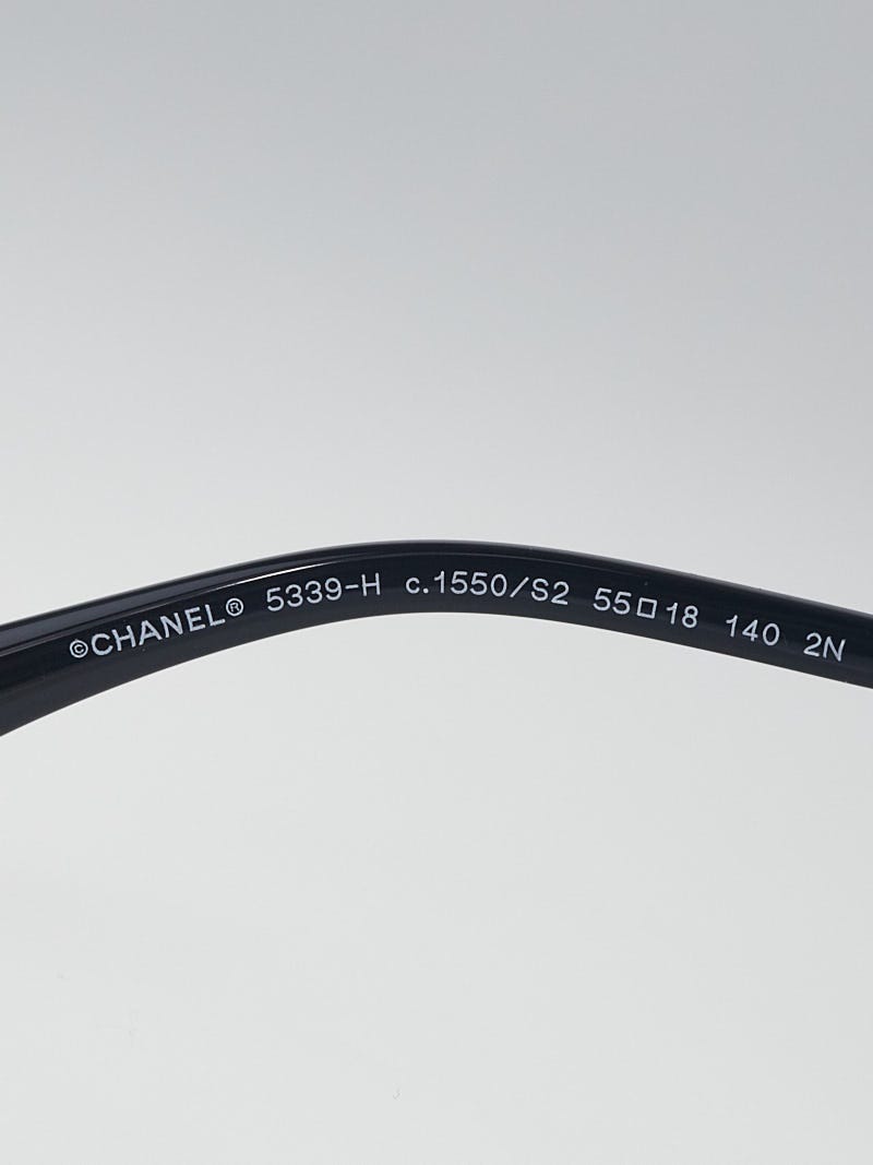 Chanel Black Acetate Oversized Frame Pearl CC Sunglasses