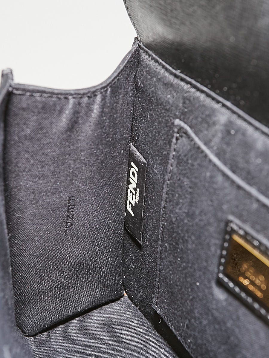 Fendi Black Saffiano Leather Small Studded Monster Demi Jour Fendi Black Saffiano Leather Small Studded Monster Demi Jour