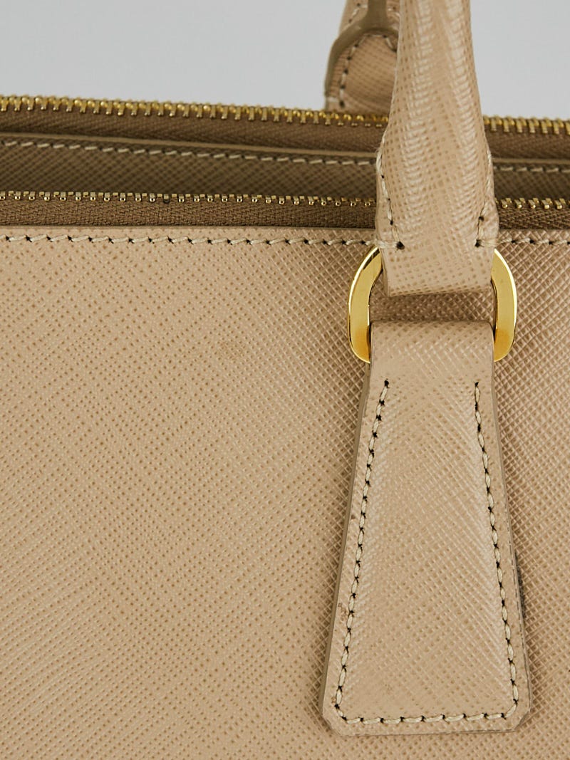 Prada Saffiano Mini Galleria Crossbody Bag, Beige (Sabbia