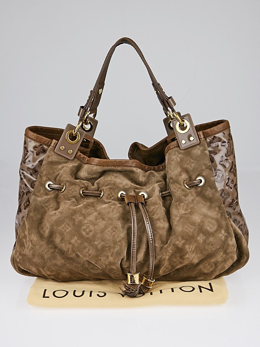 Louis Vuitton Brown Monogram Suede Irene Coco Leather Patent