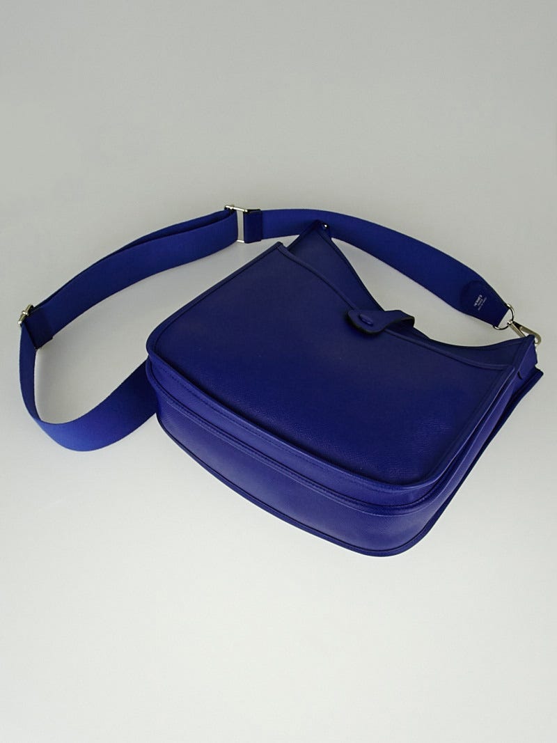 Hermes Blue Glacier Epsom Leather Evelyne PM III Bag - Yoogi's Closet