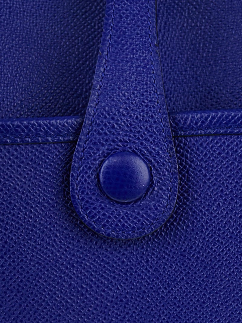 Hermes Blue Electric Togo Leather Evelyne III PM Bag at 1stDibs