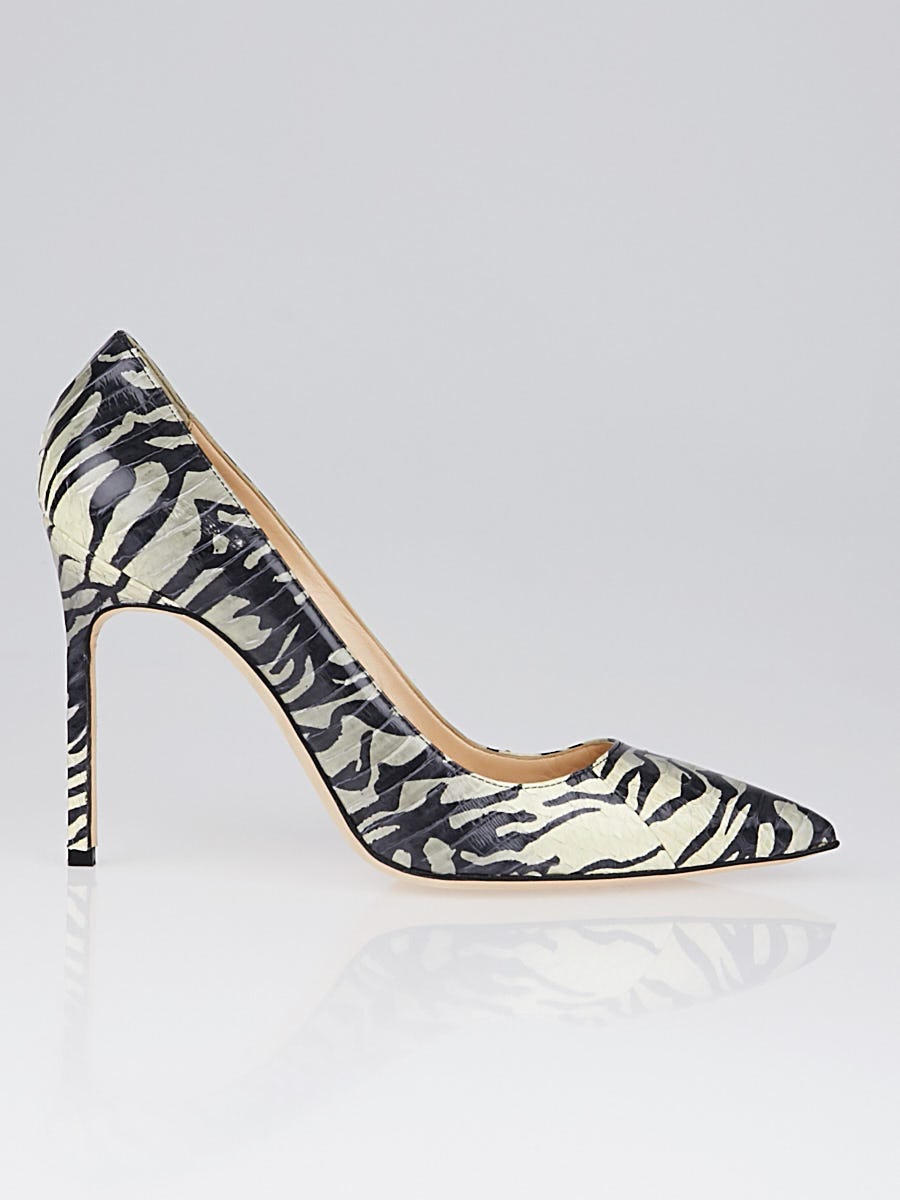 Manolo Blahnik Black/White Zebra Print Snakeskin BB 105 Manolo Blahnik Black/White Zebra Print Snakeskin BB 105