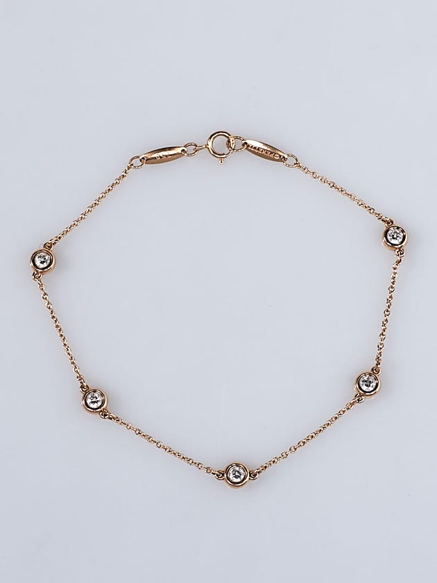 Tiffany & Co. 18k Rose Gold Elsa Peretti Diamonds by the Yard Bracelet