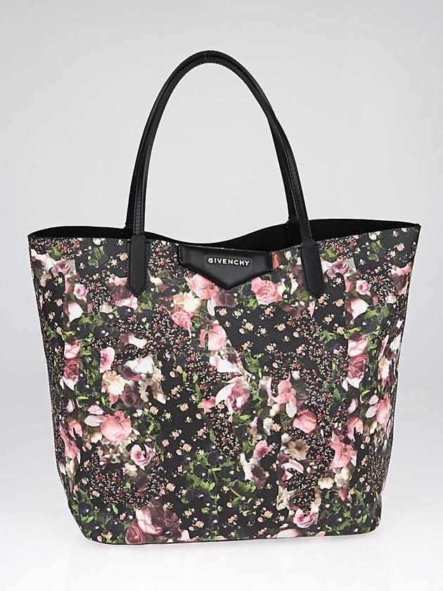Givenchy Floral Print Coated Canvas Antigona Shopping Tote Bag