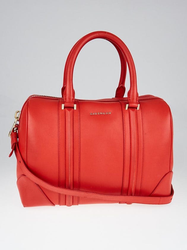 Givenchy Red Leather Medium Lucrezia Duffle Bag