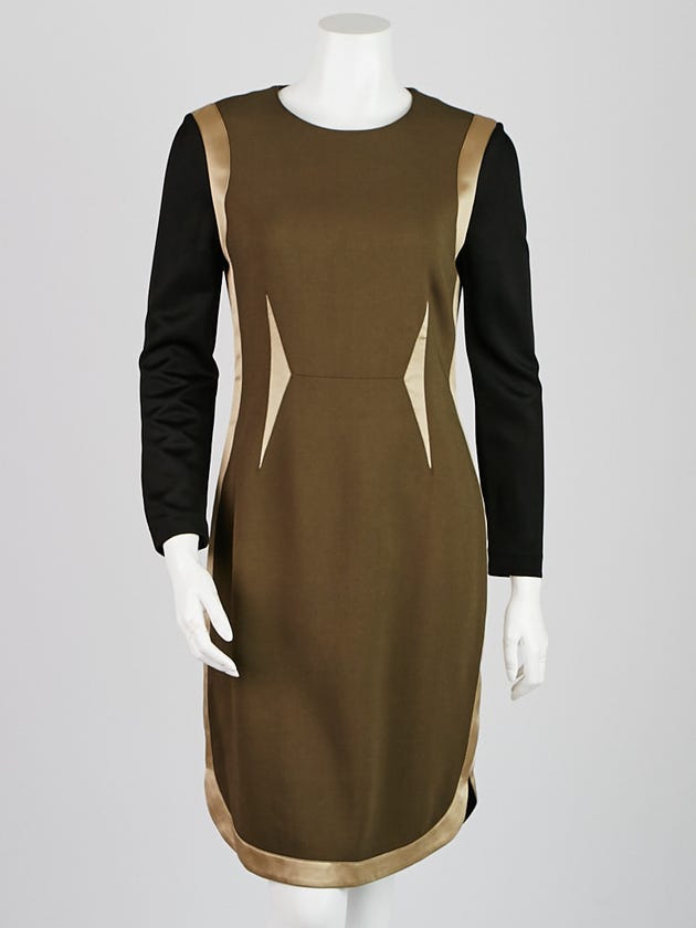 Givenchy Green Viscose/Elastane Blend Long Sleeve Dress Size 6/40