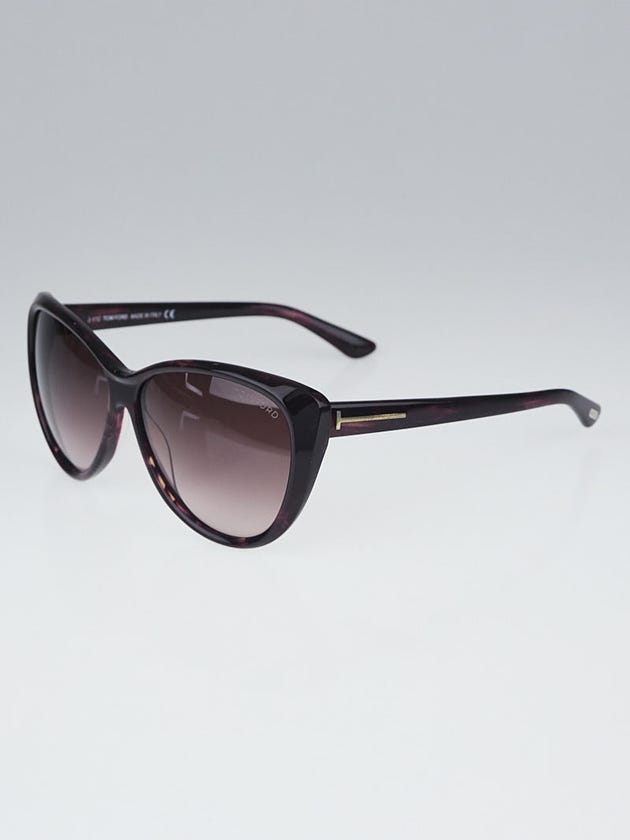 Tom Ford Purple Tortoise Acetate Frame Gradient Tint Malin Sunglasses-TF230
