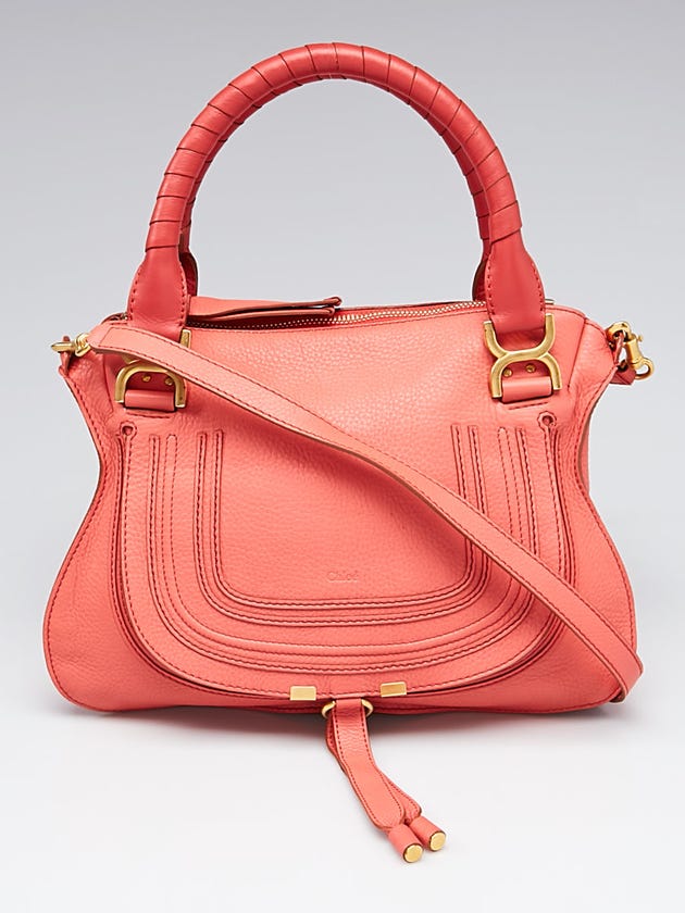 Chloe Paradise Pink Pebbled Leather Medium Marcie Satchel Bag