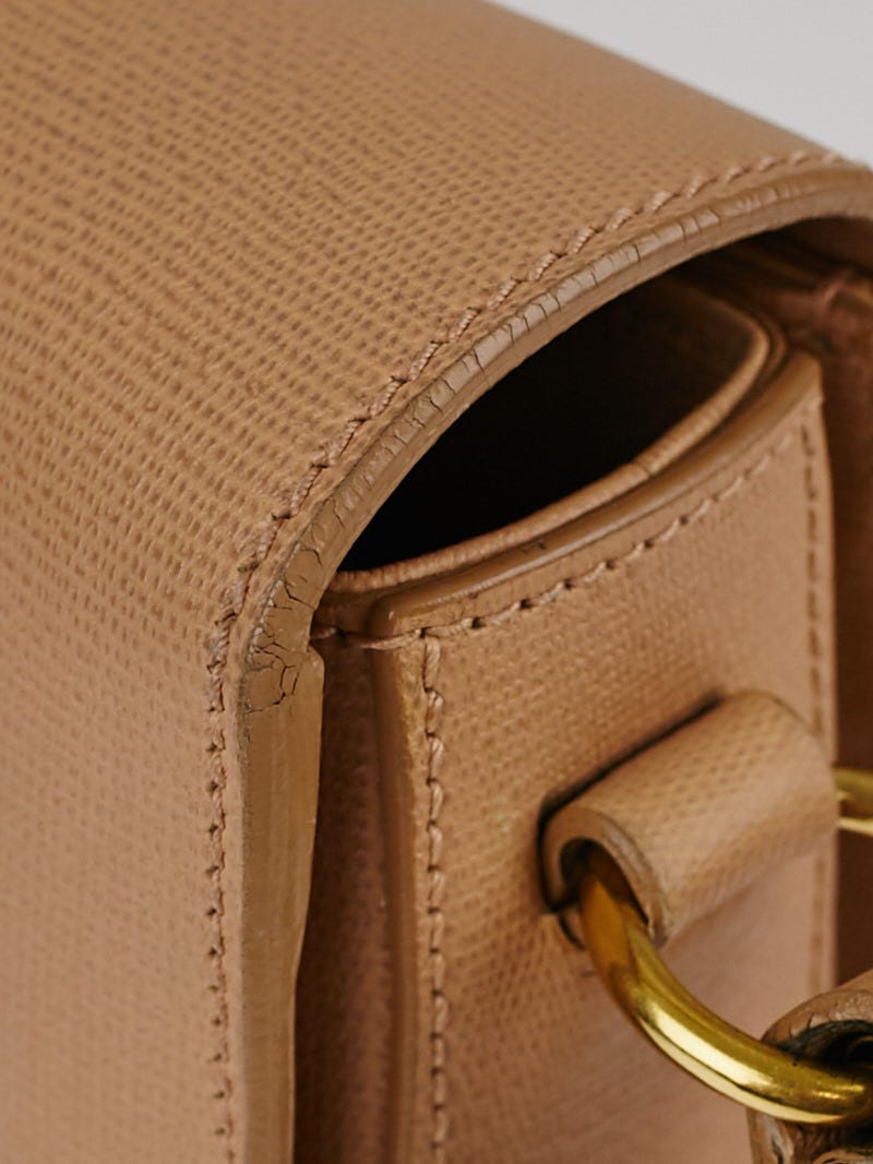 Yves Saint Laurent Beige Leather Ligne Y Crossbody Bag