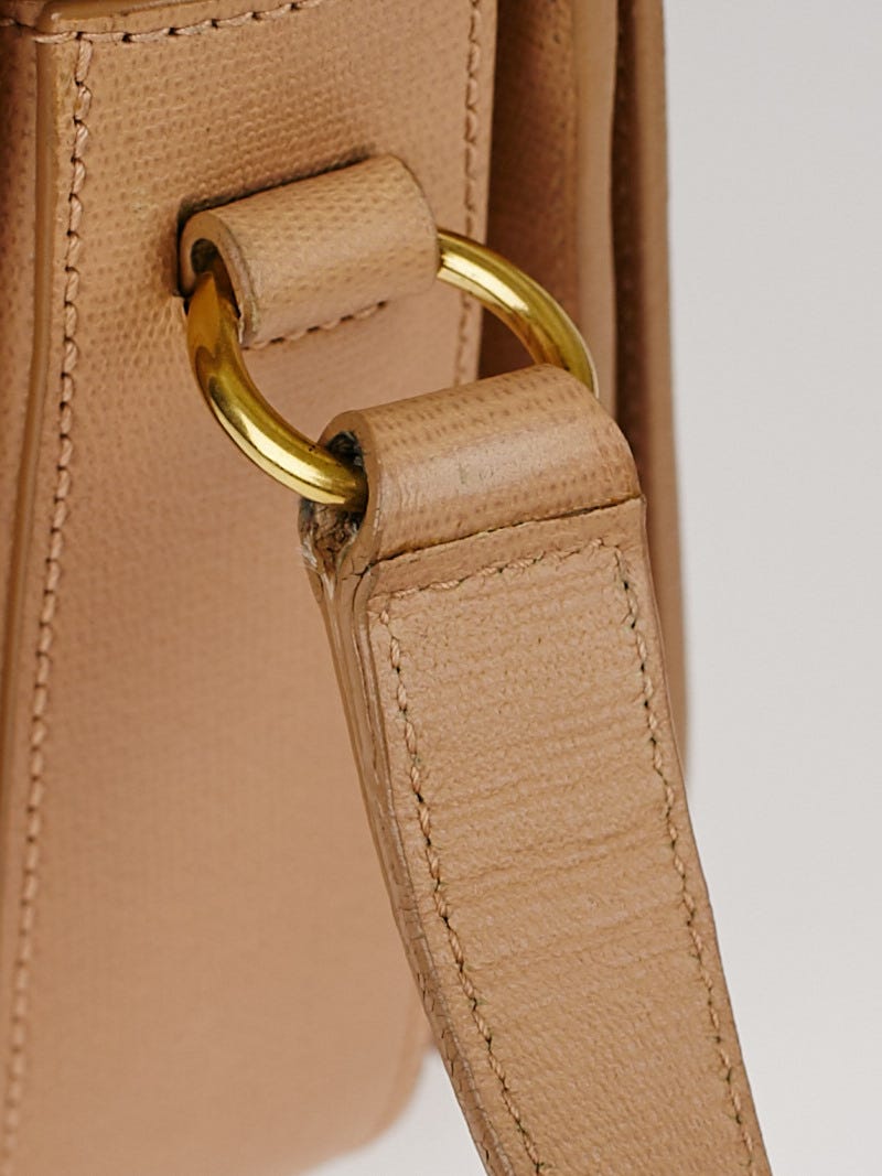 Yves Saint Laurent Beige Leather Ligne Y Crossbody Bag