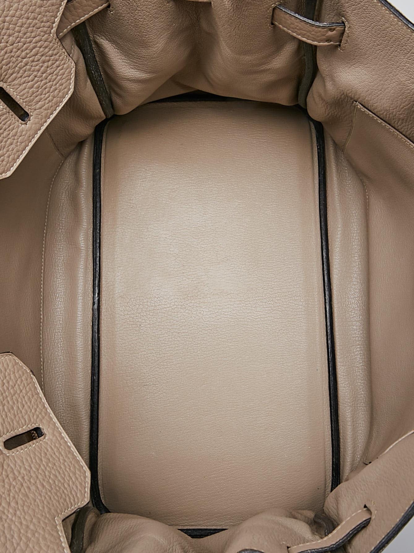 Hermes 35cm Gris Perle Clemence Leather Palladium Plated Kelly Retourne Bag  - Yoogi's Closet