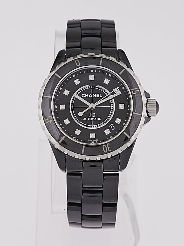 Chanel Black J12 Ceramic and Diamonds 38mm Automatic Watch