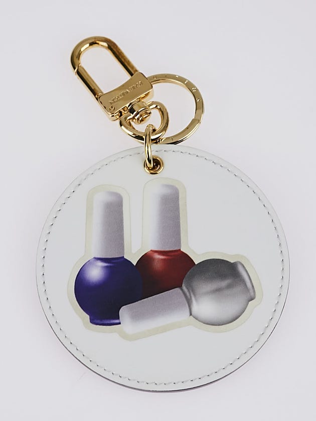 Louis Vuitton White Vernis Nail Polish Stickers Key Holder and Bag Charm