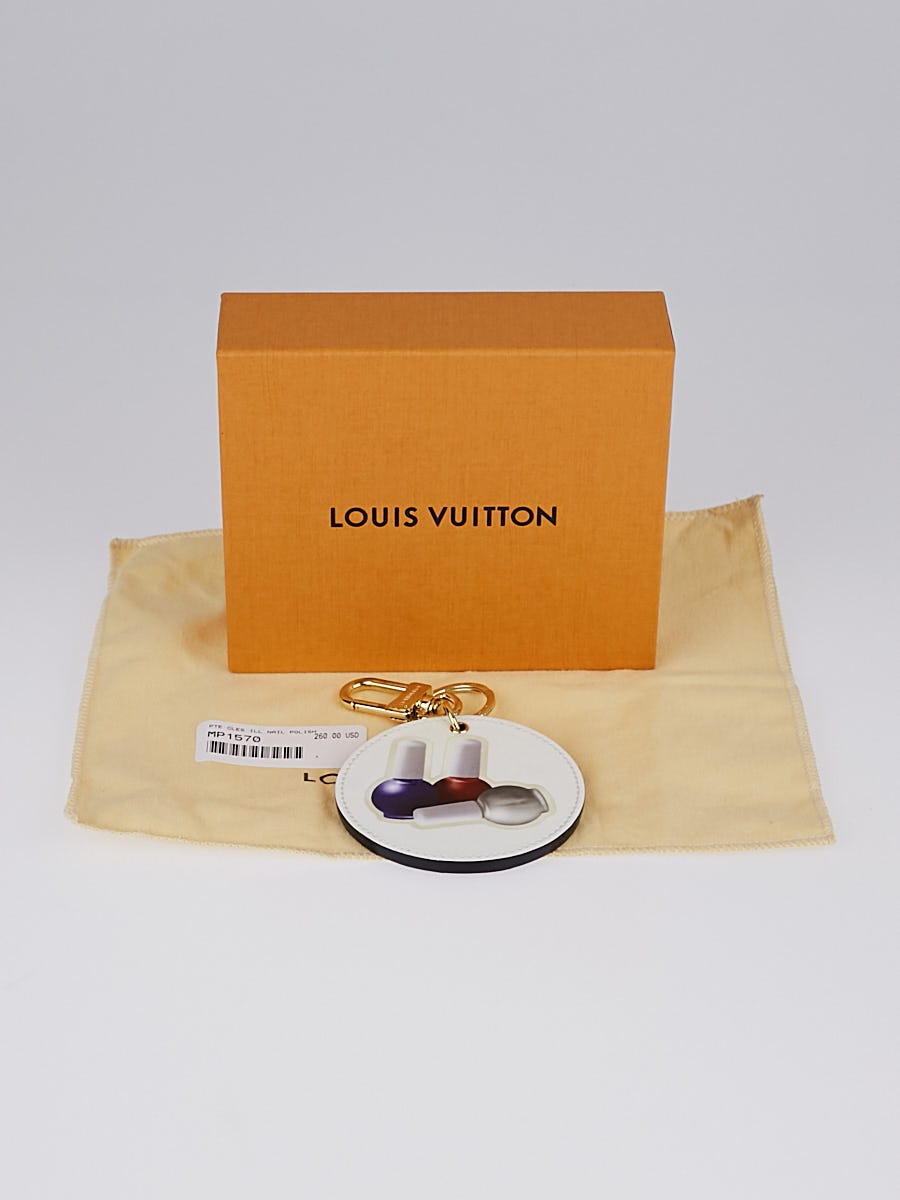 Louis Vuitton White Vernis Nail Polish Keychain Holder Bag Charm