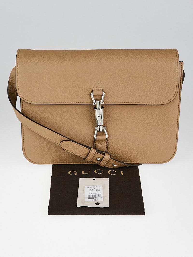 Jackie 1961 medium shoulder bag with appliqué in brown leather