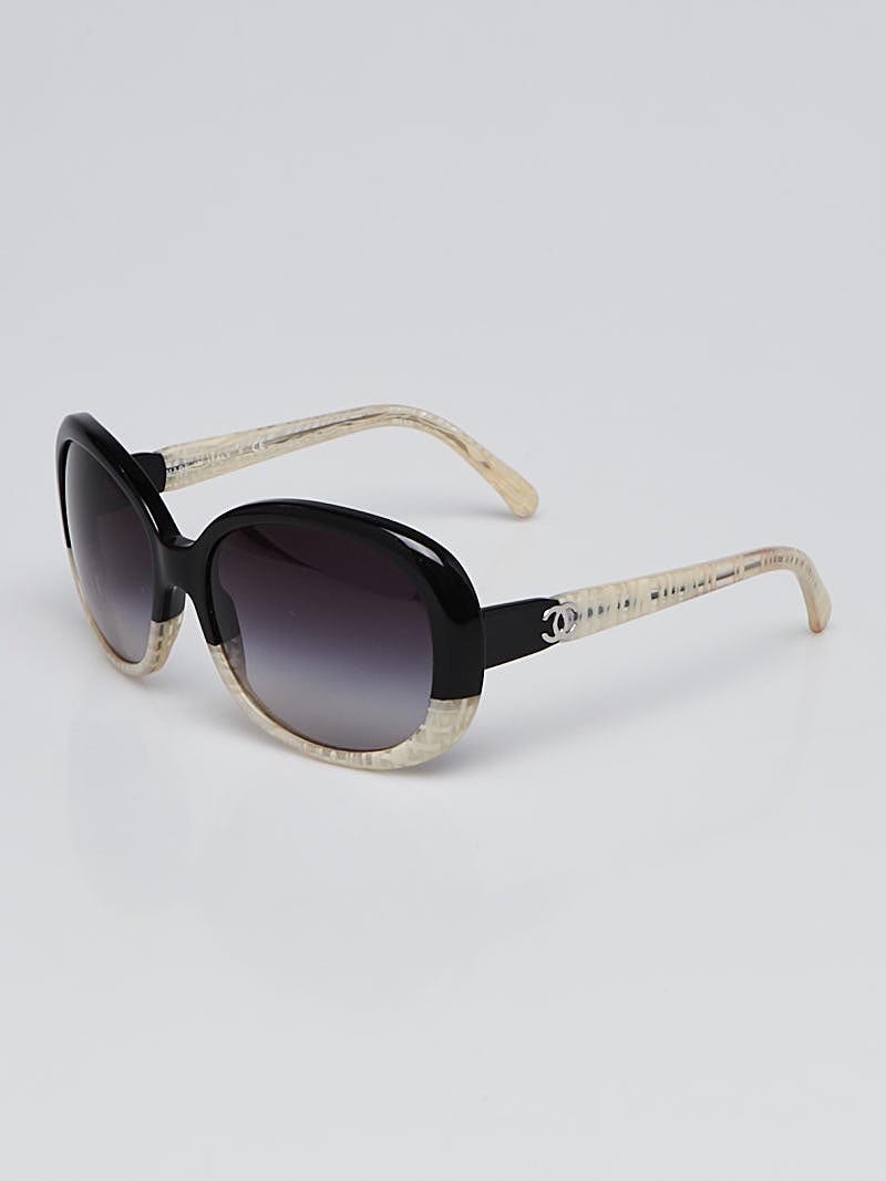 Chanel Grey Gradient Tint Black Metal Frame CC Logo Sunglasses- 4104 -  Yoogi's Closet