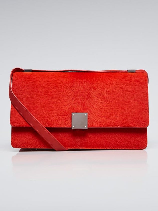Celine Red Ponyhair Flap Case Small Bag