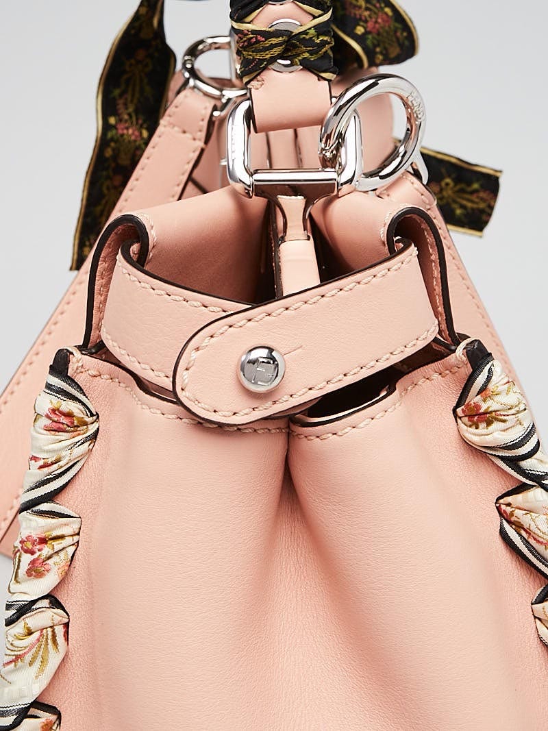 Fendi Baby Pink Leather and Ribbon Whipstitch Medium