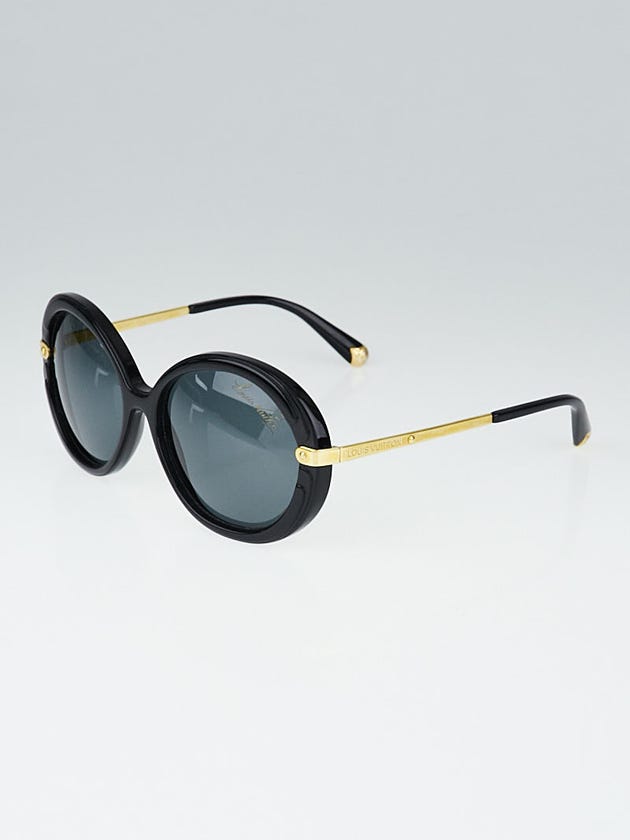 Louis Vuitton Black Acetate and Metal Anthea Round Frame Sunglasses Z0429W