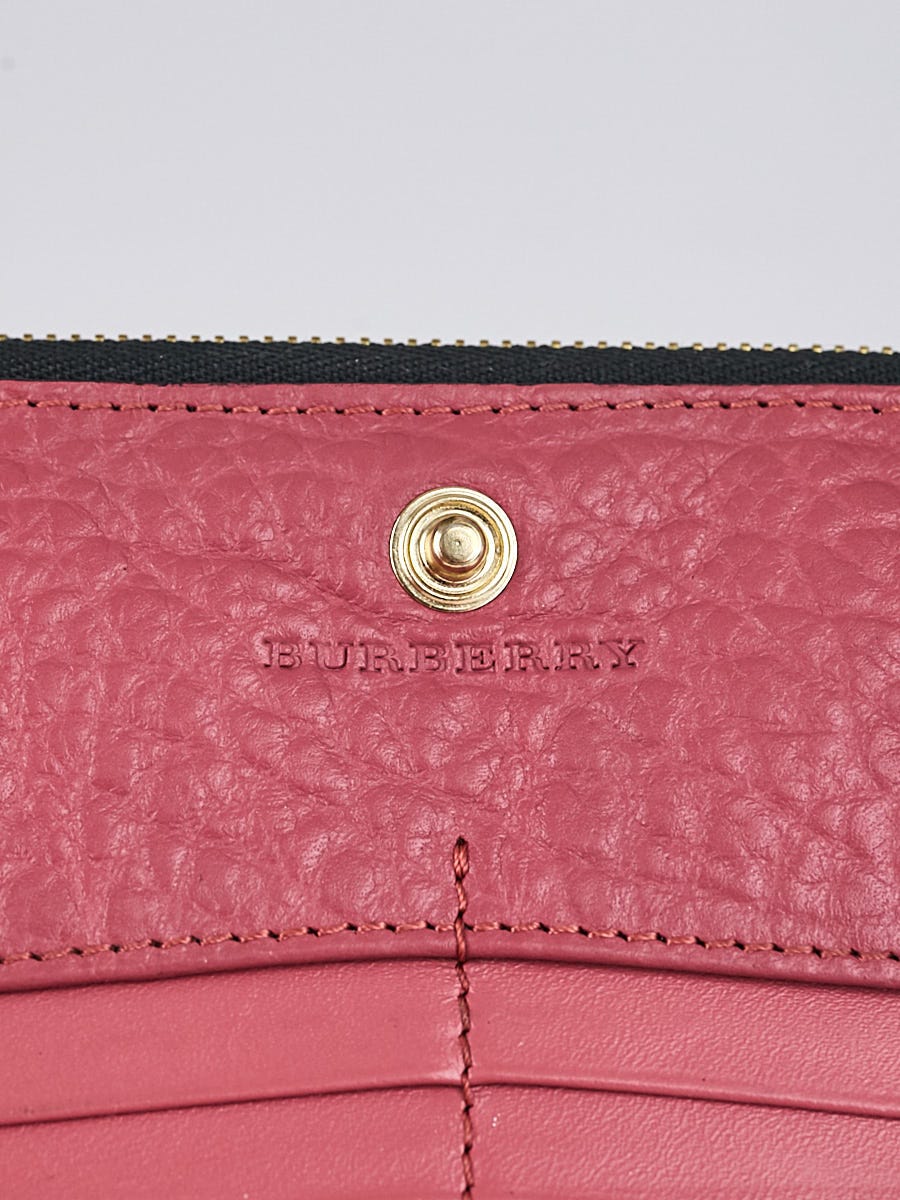 Burberry Pink Leather Flap Continental Wallet