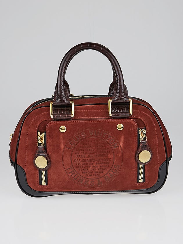Louis Vuitton Limited Edition Rust Suede Havane Stamped Trunk PM Bag