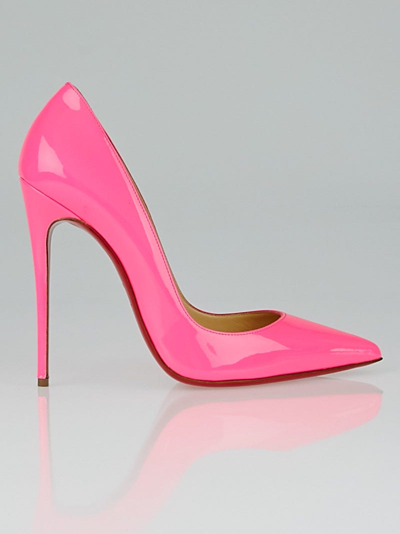 Christian Louboutin Shocking Pink Patent Leather So Kate 120 Pumps