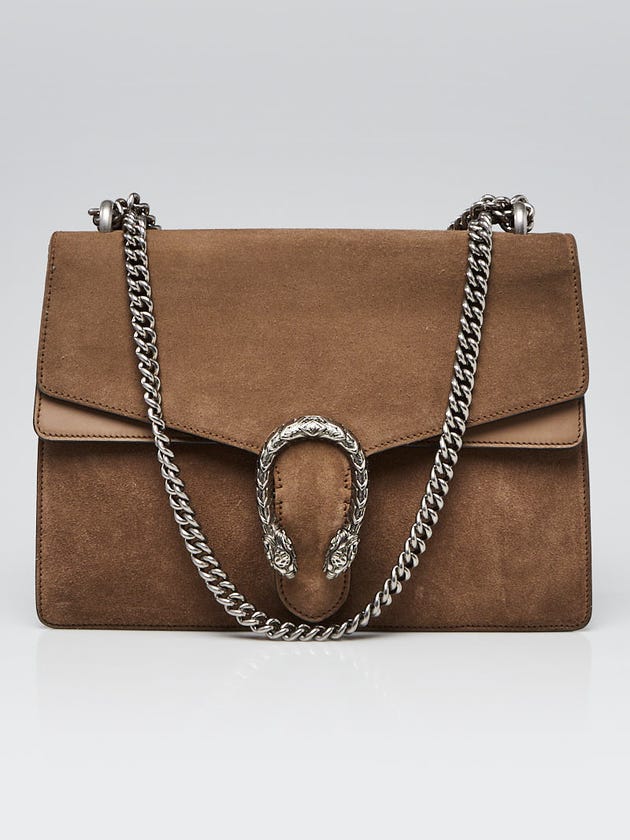Gucci Brown Suede/Leather Dionysus Medium Shoulder Bag