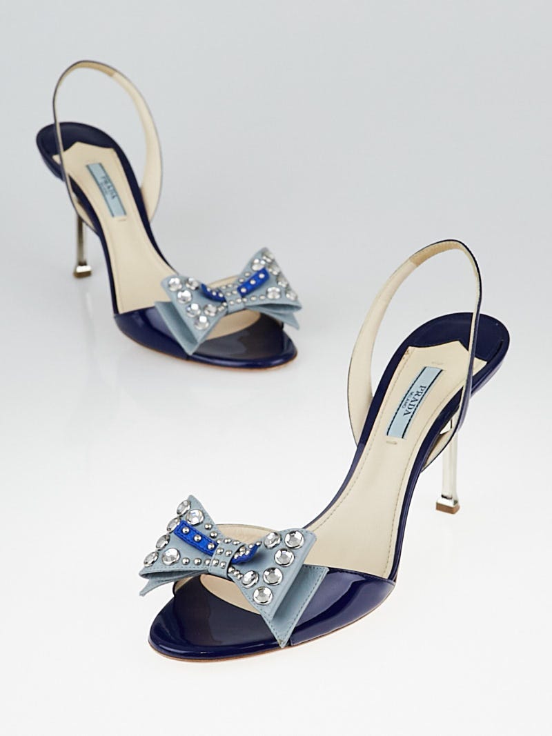 Prada bow outlet slingback