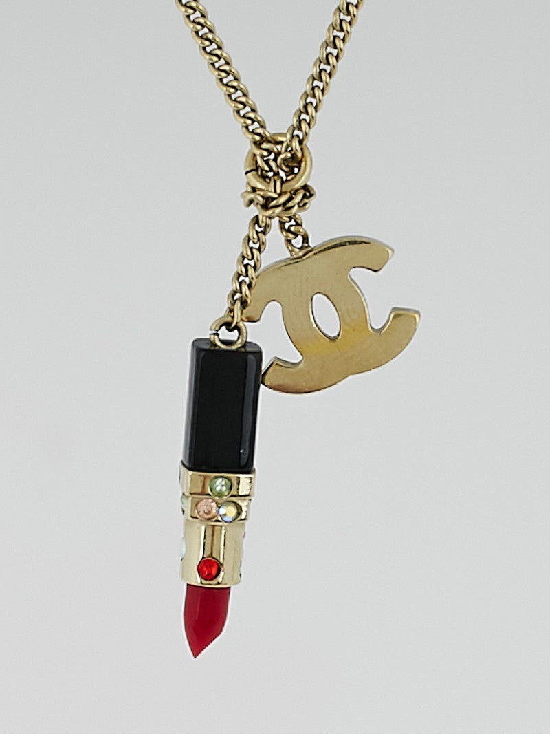 Chanel inspired Jewelry Set Lipstick Charm Reworked
