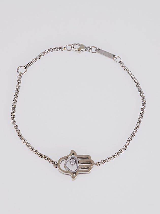 Chopard 18k White Gold 'Hamsa Hand' Floating Diamond Bracelet