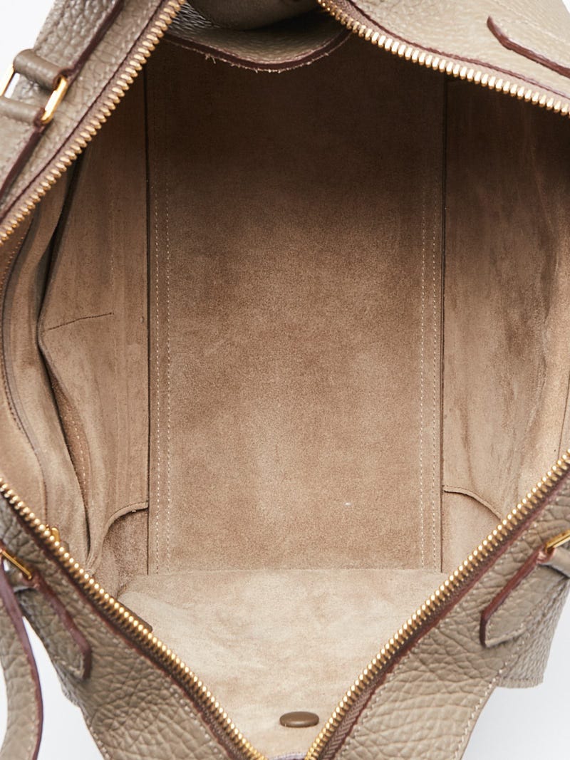 Celine Taupe Pebbled Calfskin Leather Small Ring Bag | Yoogi's Closet