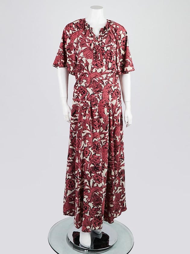 Burberry Pink/White Printed Silk Dress Size 8/10