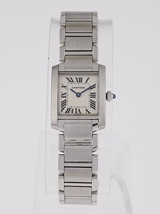 Cartier Stainless Steel Tank Francaise Small Quartz Watch W51008Q3